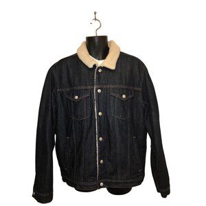 Gap1969  Men's Dark Blue Sherpa Lined Jean Truckers Jacket